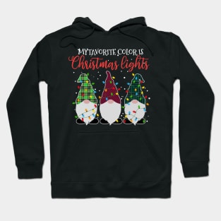 Christmas Lights Three Gnomes Hoodie